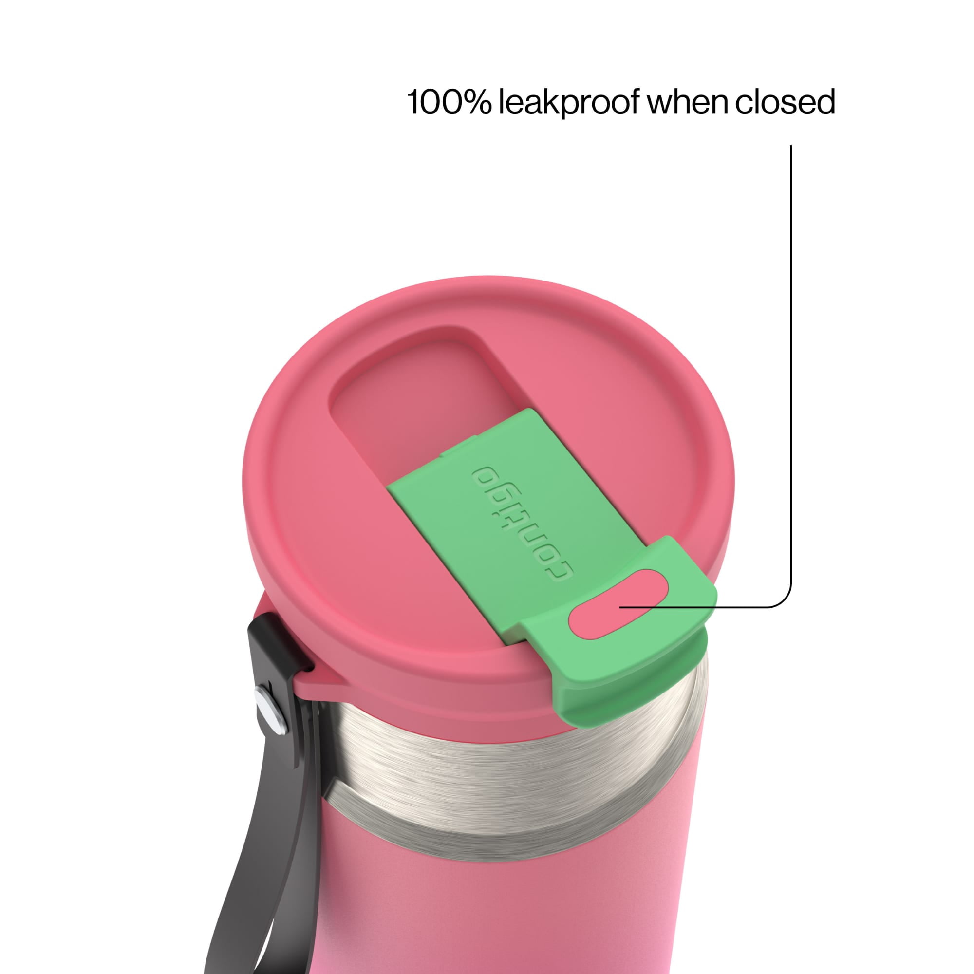 Contigo DualSip 16 oz Compact Leakproof Insulated Water Bottle with 2-Way Lid