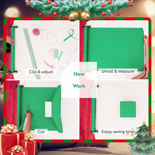 Herramientas para envolver regalos de Navidad Dispensador de cinta Cortador de cinta adhesiva de plástico (Rojo) Ndcxsfigh Libre de BPA