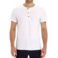 thumbnail image 4 of Men's T-Shirts, Men's Henley Shirts, Men's Cotton  Solid Short Sleeve Shirts, 4 of 9