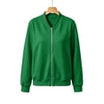 thumbnail image 6 of Jacket Plus Size Packable Women's Solid Color Casual Sporty Winter/Outerwear Fashion Zippered Long Sleeve Pocket Sweatshirt Green Xxl, 6 of 7