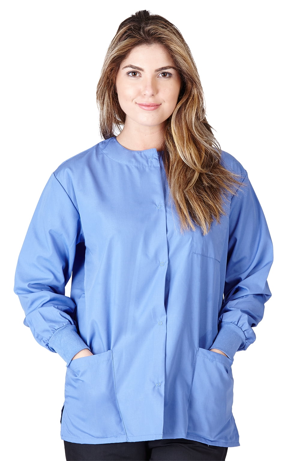 Natural Uniforms Medical Scrub Jacket G102 (Ceil Blue, XSmall)