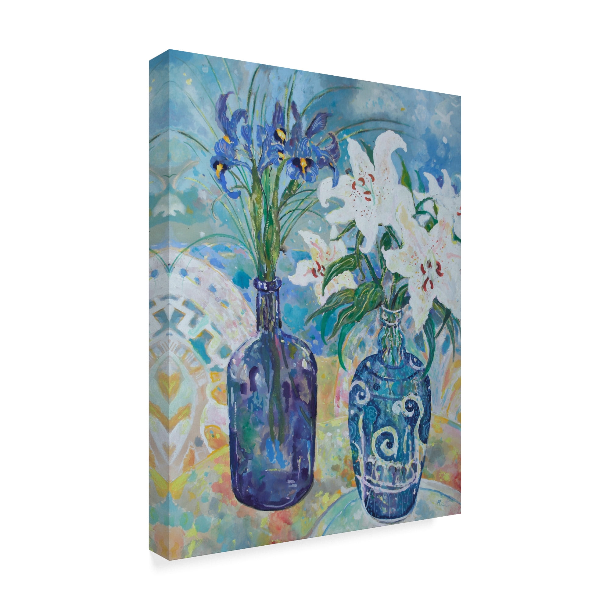 Trademark Fine Art 'Flowers By The Sea Shore' Canvas Art by Lorraine Platt