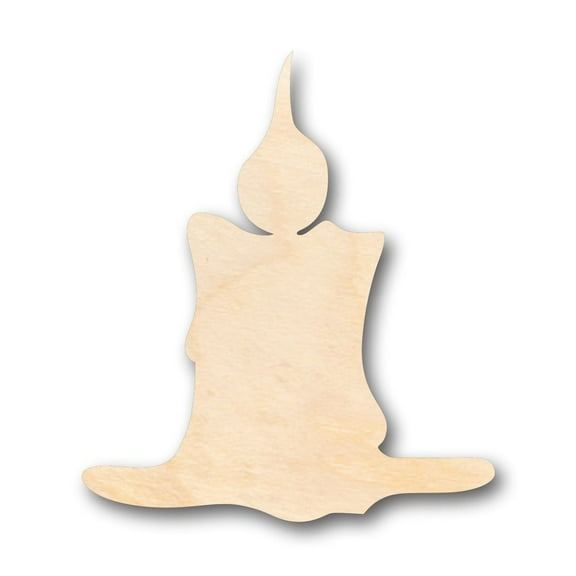 Unfinished Wood Candle Shape - Craft - up to 46" DIY 4" / 1/8"