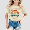 thumbnail image 2 of Chemises Filles Enfants Mode Décontractée Imprimé Col Rond Manches Courtes T-Shirt Haut Filles Hauts Jaune Clair 8 Ans-9 Ans, 2 of 4