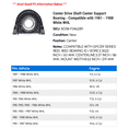 thumbnail image 2 of Center Drive Shaft Center Support Bearing - Compatible with 1981 - 1988 White WHL 1982 1983 1984 1985 1986 1987, 2 of 2