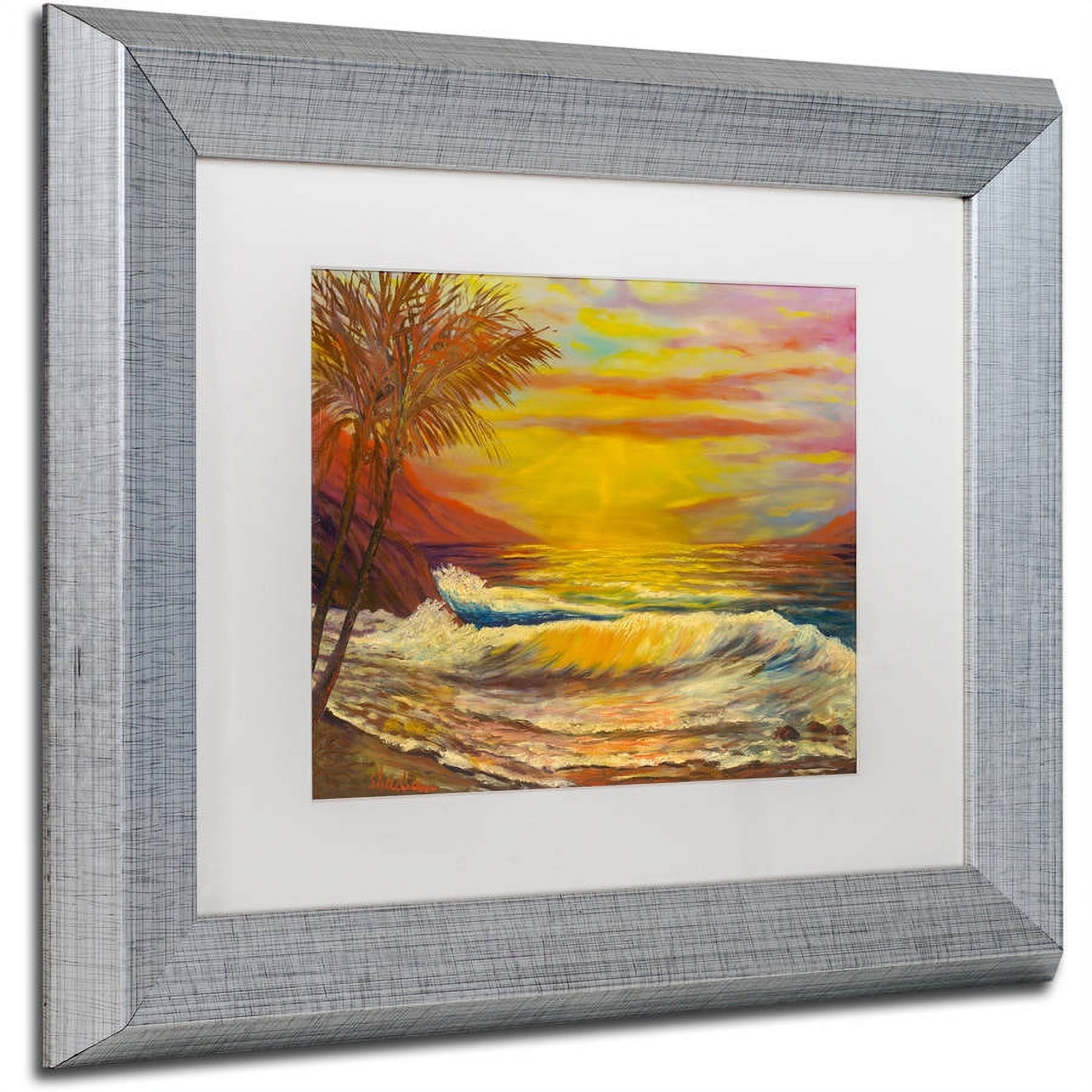 Trademark Fine Art "A Tropical Lagoon" Canvas Art by Manor Shadian, White Matte, Silver Frame