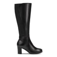 thumbnail image 2 of GIANI BERNINI Womens Black Buckled Strap Detail Goring Cushioned Mia Round Toe Block Heel Zip-Up Leather Riding Boot 6.5 M, 2 of 4