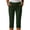 #197-Green, variant on Women's Hiking Capris for Women Solid Color Elastic Waist Slim Fit Casual Cropped Pants with Pockets for Outdoor Daily Gift