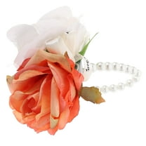 Soimiss Orange Wrist Corsage with Artificial Flowers and Leaves Design for Wedding Prom Banquet Fits All Ages