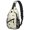 Pug and Bows Cream Pattern, variant on Labrador Retriever and Beach Sling Backpack, Unisex Cycling Crossbody Bag with Side Mesh Pockets, Earphone Hole Port Gift Ideas for Hiking Cycling Walking