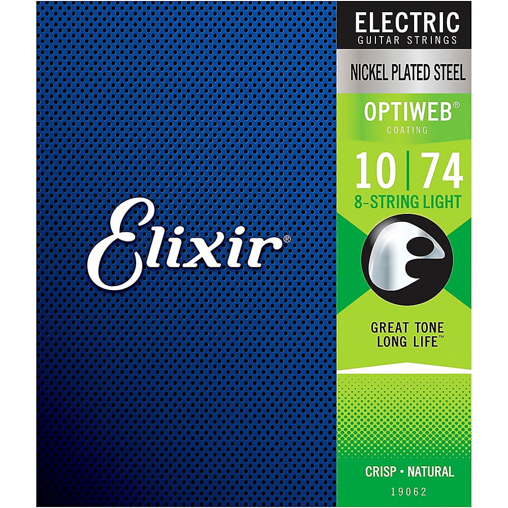 Elixir 8-String Electric Guitar Strings, OPTIWEB, Light (.010-.074)