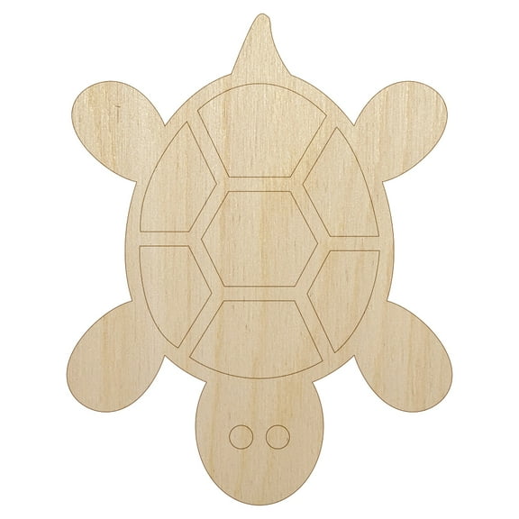 Turtle Top View Wood Shape Unfinished Piece Cutout Craft DIY Projects - 4.70 Inch Size - 1/8 Inch Thick