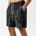 thumbnail image 5 of TEAJOPSUU Men's Graphic Print Shorts Lightweight Athletic Running Workout Mesh Beach Summer Shorts A-Black, 5 of 5