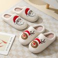 thumbnail image 3 of Pantuflas de algodón con dibujos animados de alce navideño para invierno, pantuflas de felpa largas y cálidas para estudiantes y hogar, 3 of 6