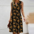 thumbnail image 4 of Nmnitkp Women's Beach Dress Summer Floral Print Short Sleeve V Neck Beach Mini Dress Casual Boho Swing Loose Vacation Dress, 4 of 5