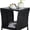 Black, variant on Wicker Rattan Side Table, Outdoor Square Rattan Coffee End Table with Tempered Glass Top and Storage for Patio Porch Lawn (B-Gray)