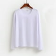 thumbnail image 2 of Miluxas Men's Ice Silk Long-Sleeved T-Shirt Loose Bottoming Tops Summer Shirt White XL(XL), 2 of 3