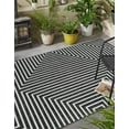 thumbnail image 3 of Unique Loom Outdoor Modern Collection Area Rug - Achromatic (6' 1" x 9' Rectangle Black and White), 3 of 10