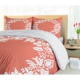 thumbnail image 5 of Ambesonne Spring Duvet Cover Set, Monochrome Botany Wreath, 2-Calking, Salmon and White, 5 of 7