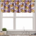 thumbnail image 3 of Ambesonne Cat Valance & Curtain, Happy Tiger Faces Cartoon Art, 55"x30", Earth Yellow and Pale Purple, 3 of 7