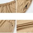 thumbnail image 3 of Tyhengta Mens Shorts Casual Comfortable Workout Shorts Drawstring Zipper Pockets Elastic Waist Khaki 32, 3 of 8