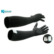 KEZZLED- Designer Glove with Extended Arm Sleeves, Cut/Scratch/Heat Resistant with UV Protectors Abrasion Safety for Fireproof – Black, One Size, Made with Glass & Kevlar by DuPont, Pack of 2