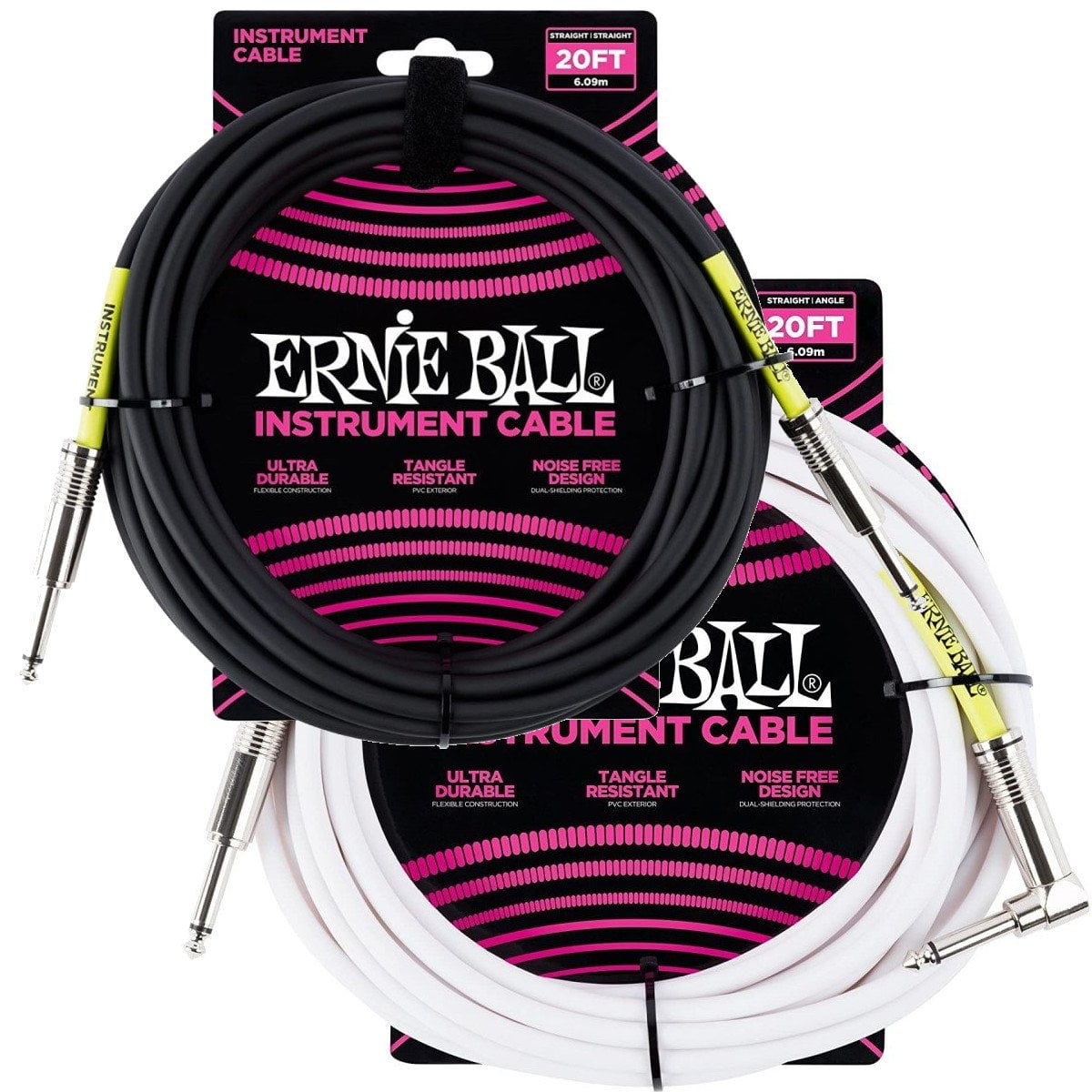 Ernie Ball 20' Straight / Straight Instrument Cable Black - P06046