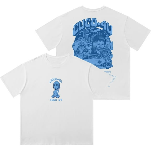 Cuco 4U Tour 2024 Merch Vintage Wash Tee Women Men Fashion Streetwear Short Sleeve Cotton T-Shirts