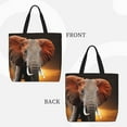 thumbnail image 3 of Naloa Elephant Sunset in Kenya Tote Bag for Women, Foldable Tote Bag With Zipper, Large Shoulder Bag, Top Handle Handbag for Travel, Work, Shopping, 3 of 9