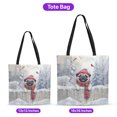 thumbnail image 5 of Playful Pug Welcomes Winter Snowy Day with Cardinal Bird All Over Print 3D Canvas Tote Bag Dog Lover Gifts Reusable Handbag - 2017, 5 of 5