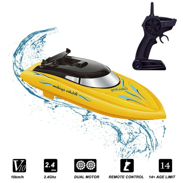 Rc Boat For Kids Adult 10km H High Speed 2 Channels Remote Control Boats For Pools Racing Boat Walmart Com Walmart Com