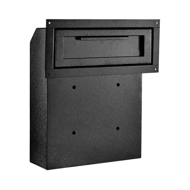 AdirOffice Steel ThroughTheDoor Safe Locking Mail/Drop Box w/Door Mail Slot, Black Walmart