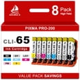 thumbnail image 1 of Cartuchos de tinta DOUBLE D CLI-65 compatibles con Canon CLI-65, paquete de 8, 1 of 9