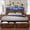 Brown, variant on Fastroby Queen Bed Frame with Storage Headboard & Drawers, Farmhouse Style, No Box Spring Needed, Black