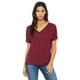 thumbnail image 1 of Camiseta holgada con cuello de pico para mujer GRANATE XL Bella + Lienzo 8815, 1 of 1