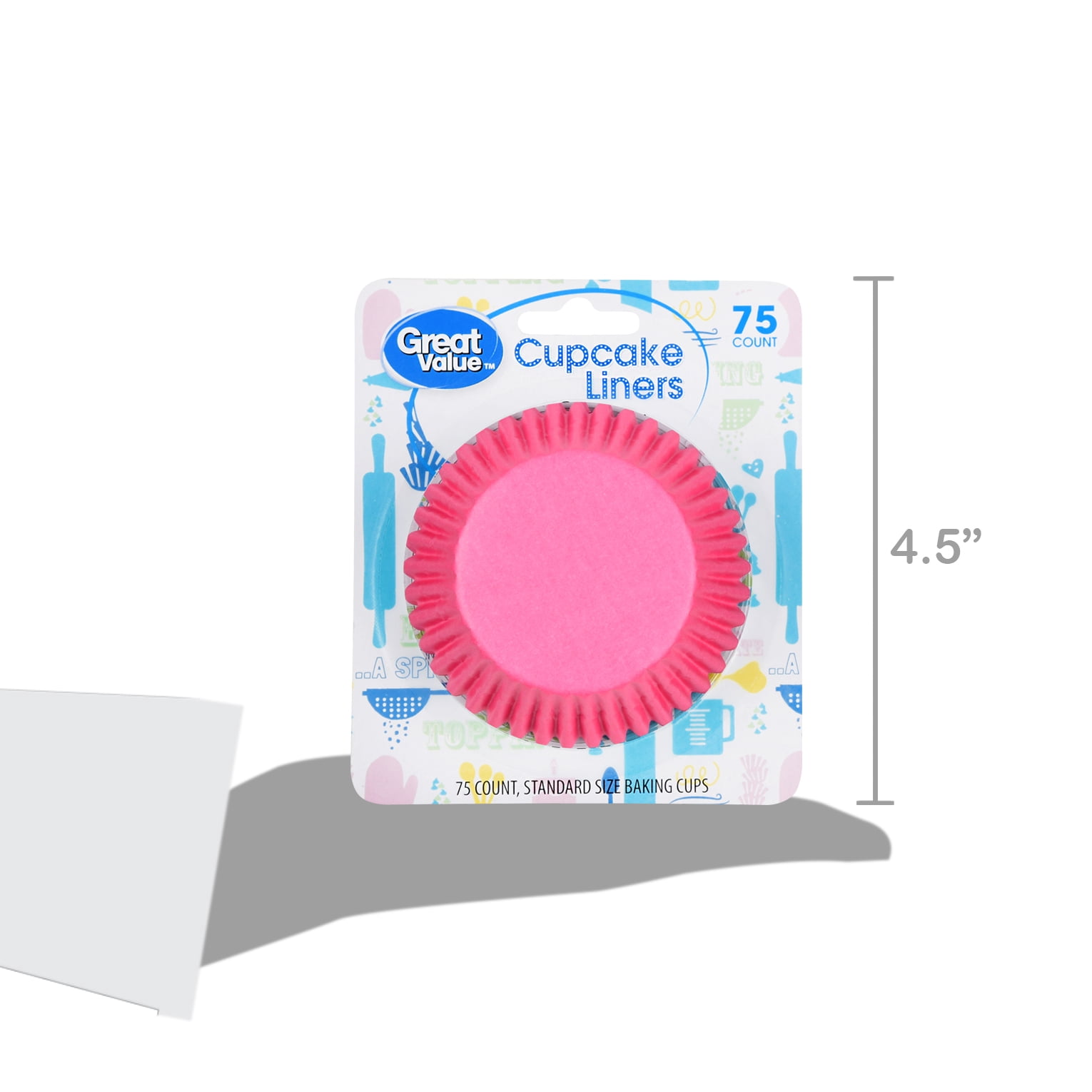 Great Value Cupcake Liners, Pink, 75 Count