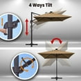thumbnail image 2 of SUNNYOUTDOOR 8'x8' Sunbrella Cover Umbrella Deluxe Cantilever Umbrella Outdoor Garden Patio Umbrella (Cocoa), 2 of 6