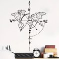 thumbnail image 1 of ELAYARD Rustic Black Self Adhesive World Map Decals with Compass for Home Office Wall Art, 1 of 8