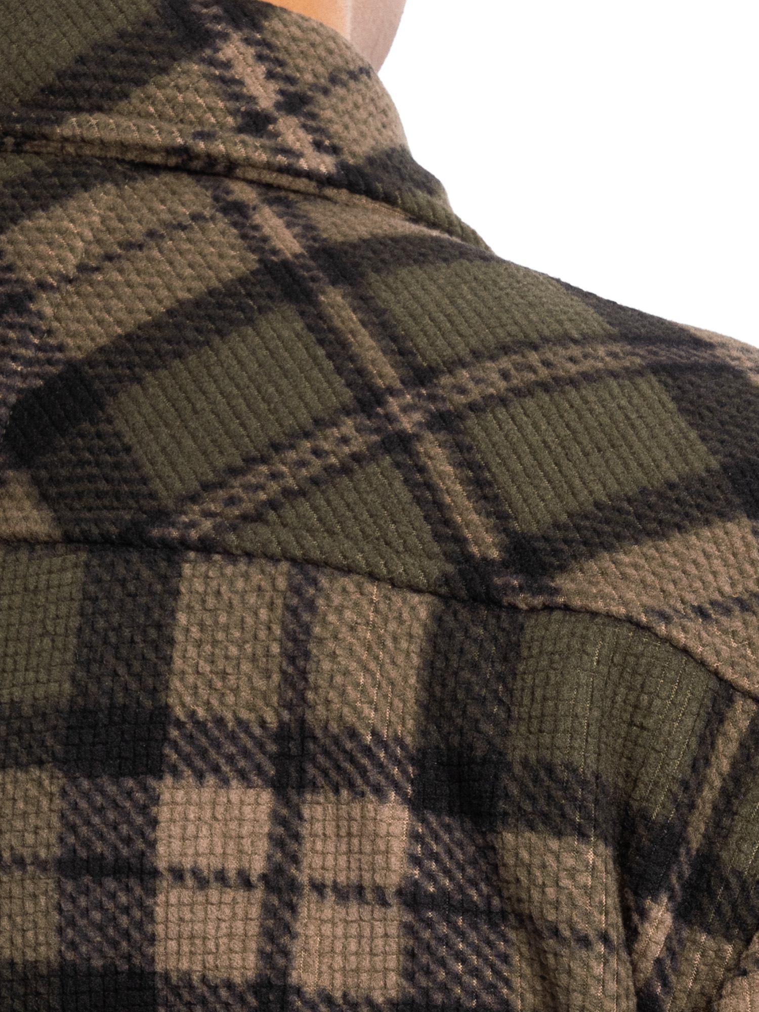Wrangler Workwear Men's Button-up Bonded Flannel Texture Long Sleeve Overshirt, Size S-3XL