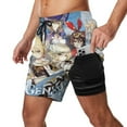 thumbnail image 2 of Genshin Impact Mens Swim Trunks with Compression Liner Board Shorts Quick Dry Swim Shorts Bathing Suits M, 2 of 8