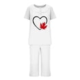 thumbnail image 4 of Qiopertar Ensemble de Pyjama à Manches Courtes et Col Rond pour Femmes avec Poches, Livraison Gratuite, 4 of 4