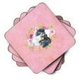 thumbnail image 2 of Carolines Treasures CK4165FC Papillon Pink Flowers Foam Coaster Set of 4 3 1/2 x 3 1/2 multicolor, 2 of 4
