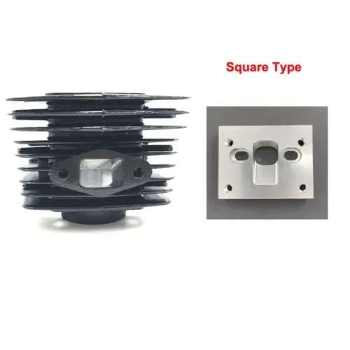 CDHPOWER Black PK80 Cylinder 47MM & Dio Reed Valve Kit Block（Square Type）-Gas Motorized Bike