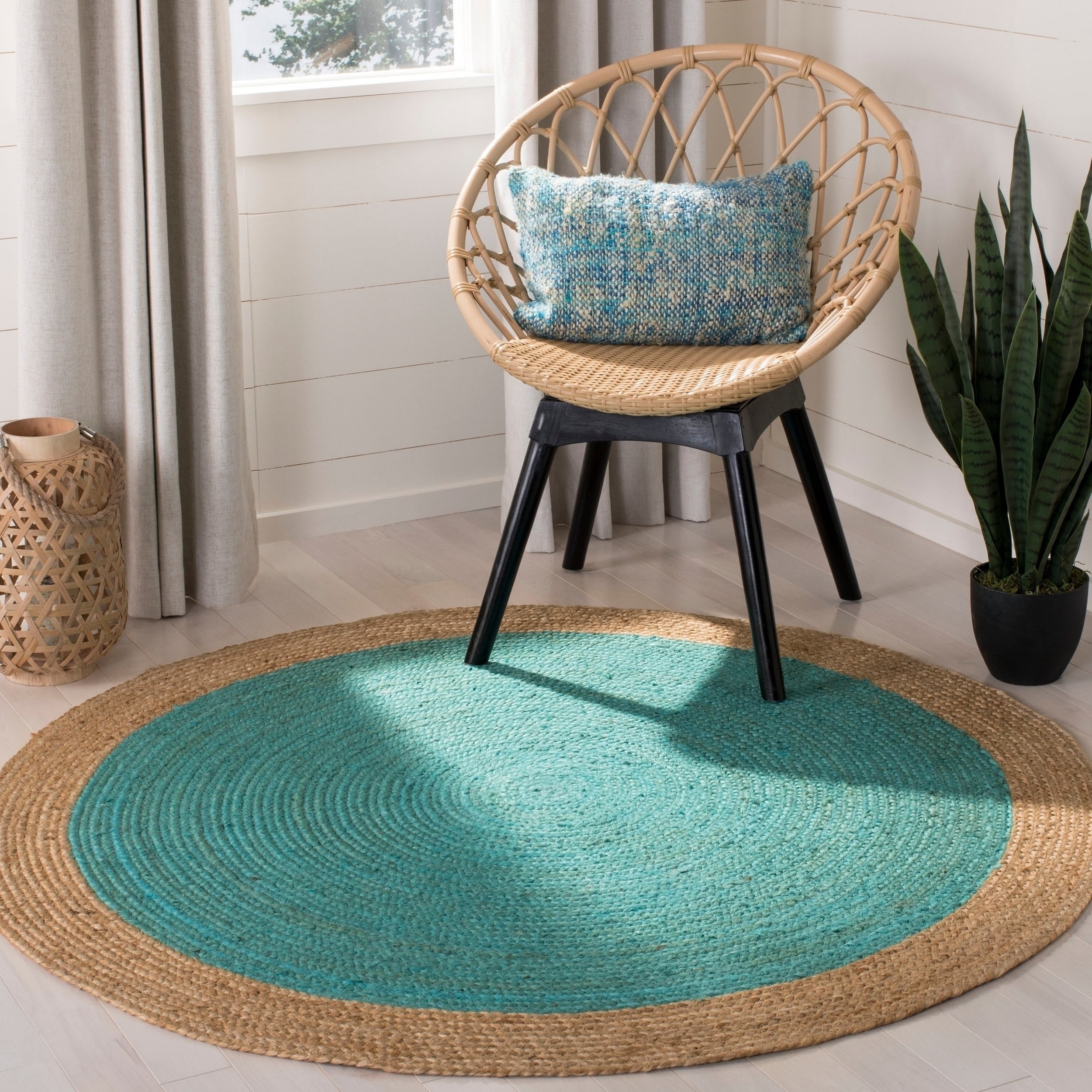 SAFAVIEH Natural Fiber Cebrail Braided Jute Area Rug, Natural, 3' x 3' Round