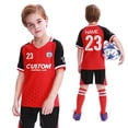 thumbnail image 2 of Kids Football Jersey Personalized Custom Boy Soccer Jersey Set Polyester Soccer Uniform Breathable Football Uniform For Children, 2 of 6