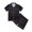 Black, variant on YTDSCS Toddler Kids Boys Girls Silk Stain Pajamas 2PCS Outfit Summer Short Sleeve Shirt Sleepwear and Pajama Pants Loungewear Sets Ages 5-14