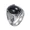 Silver, variant on Men Stainless Steel Black Stone Rings Oval Gemstone Signet Ring Statement Ring Black Size 7