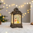 Christmas Music Box WindUp Snow Drift Musical Snow Globe with Santa, Reindeer & Christmas