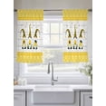 thumbnail image 4 of Bee Gnome Sheer Curtains 45 inches Long 2 Panels Set Daisy Flower Rustic Wood Tiers Sheers Rod Pocket Small Window Short Curtains for Kitchen Cafe, Each 52" W x 45" L, 4 of 7
