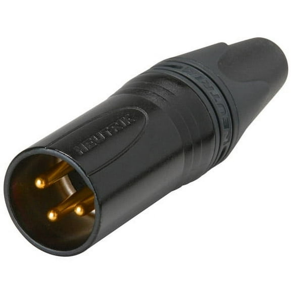 Neutrik NC3MXX-B 3-Pin XLR Male Cable Connector, Gold Contacts, Black Shell